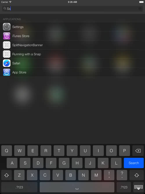 IOS7 ipad Spotlight