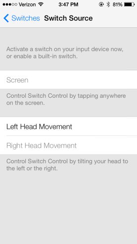 Ios7 head movements