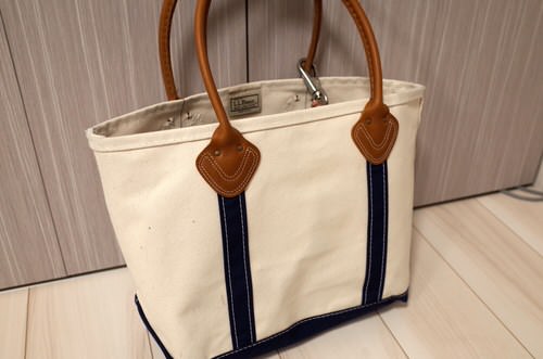 Llbean leather handle tote 1