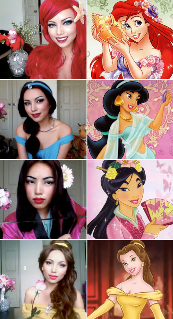 Disney princess make up transformation