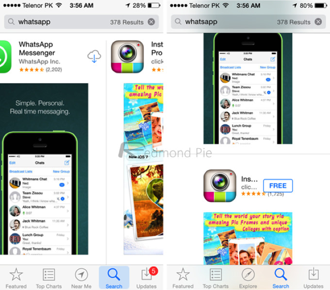 IOS 7 8 Visual Comparison 12