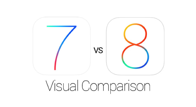 IOS 7 8 Visual Comparison