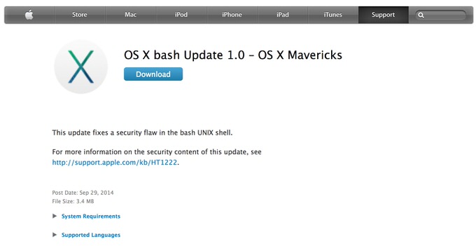 Osx update shellshock