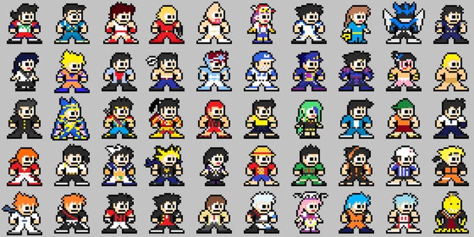 歴代ジャンプのキャラをドット絵で表現 製作者はドット絵を初めてまだ2ヵ月 男子ハック