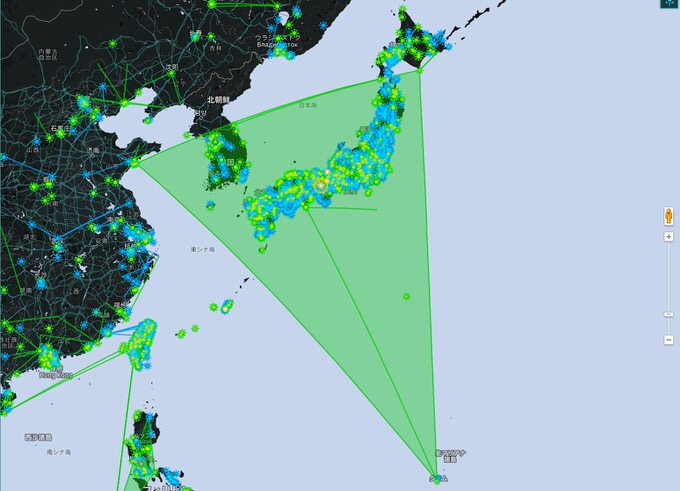 Ingress 日本列島と韓国が緑に沈む(CFはなくなりました）