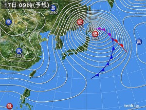 16日は台風並みの爆弾低気圧!関東でも雪の可能性