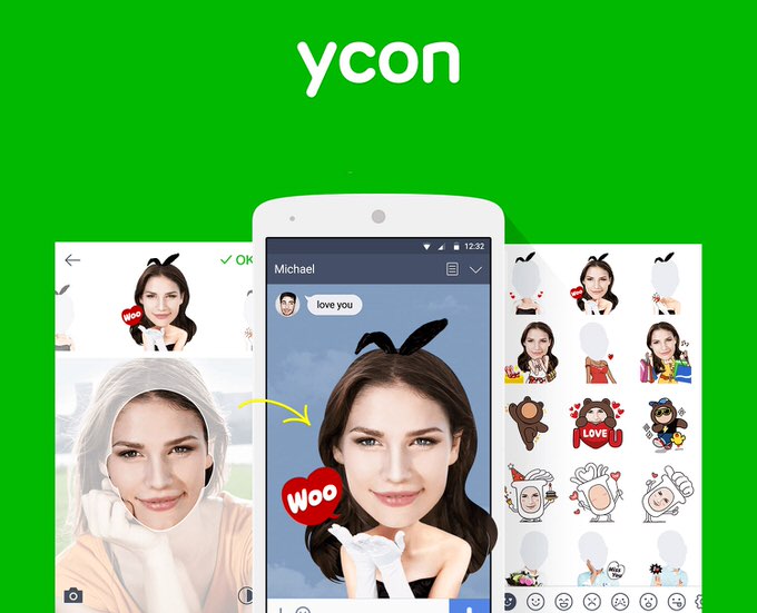 自撮り写真をLINEのスタンプにできる「ycon（ワイコン）」が公開