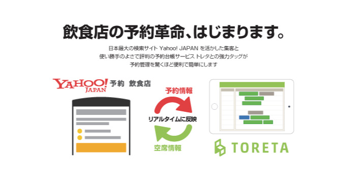 あの人気店がYahooで予約可能に！予約台帳サービス「トレタ」と機能連携開始！