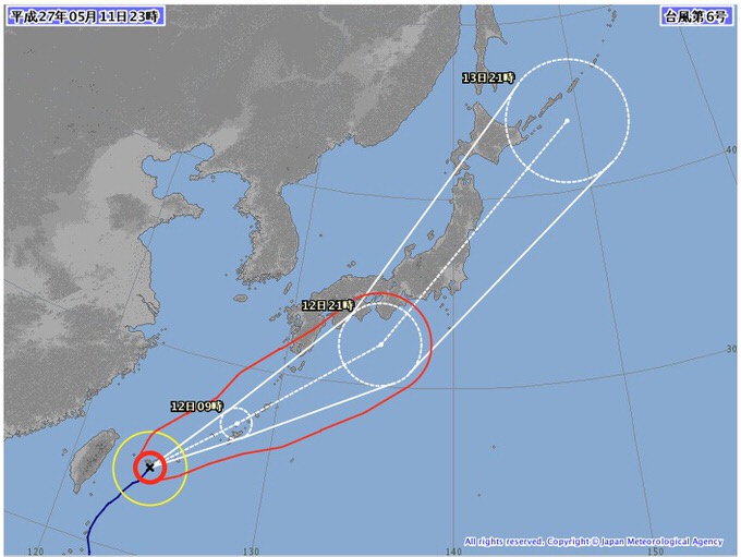 台風6号、関東は12日夜〜13日朝にかけて通勤通学に影響