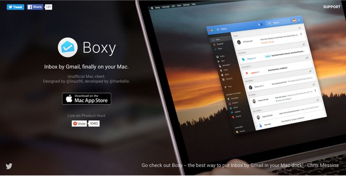Google Inboxに対応した初のMacアプリ「Boxy」が登場！リリース記念で20%オフセール中！