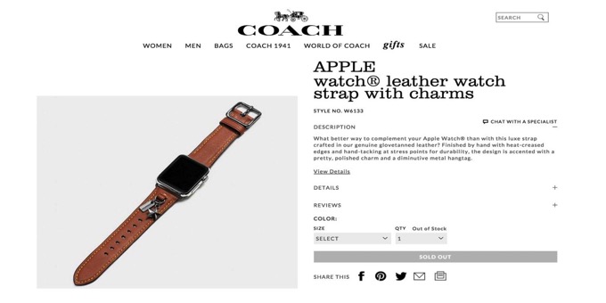 Apple Watch、COACHのバンドがフライング公開