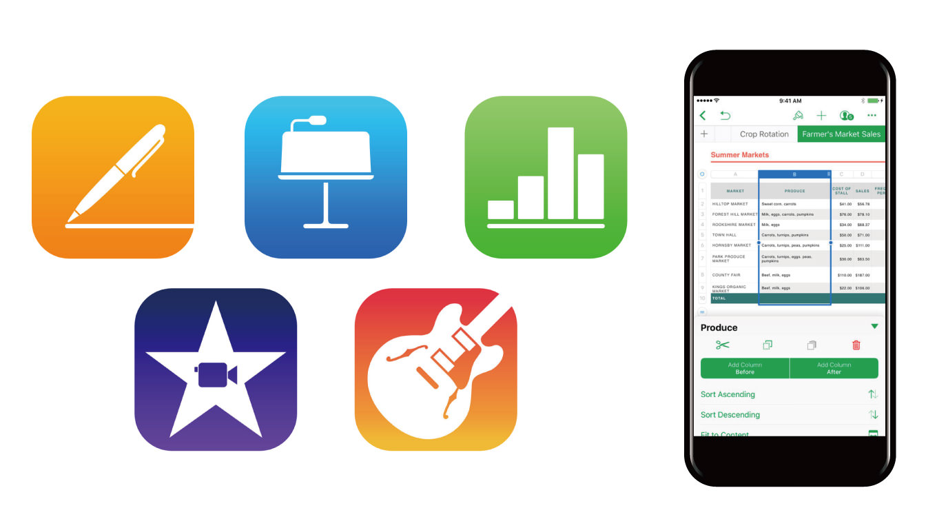 Apple、「iWork」「iMovie」「GarageBand」を完全無料化 総額14,400円が無料に！