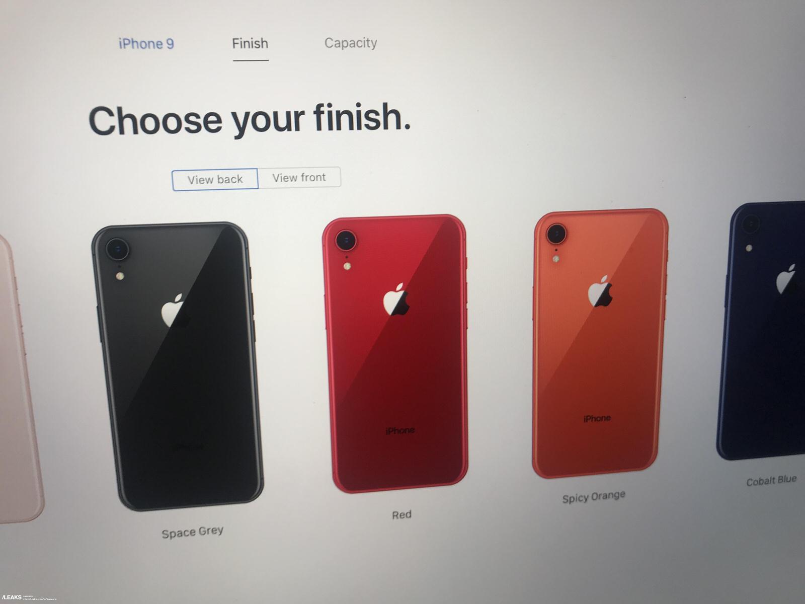 「iPhone 9」の新色にスパイシーオレンジ、コバルトブルー追加？公式サイトの画像流出か