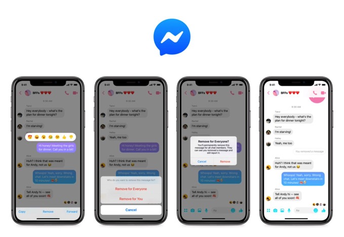 Facebook Messenger「送信取り消し機能」の使い方、10分以内であればメッセージをなかったことに