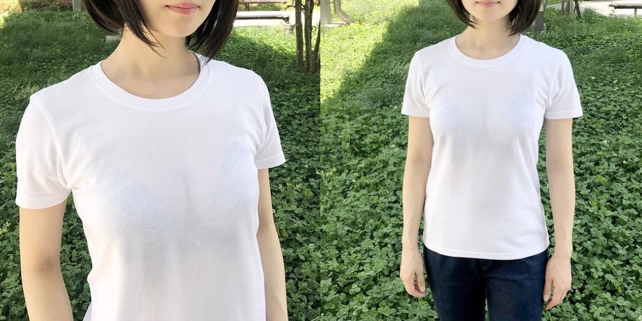 うっすらと胸の谷間が透けてる「妄想Tシャツ」誕生、ムキムキ男性向け妄想マッピングも