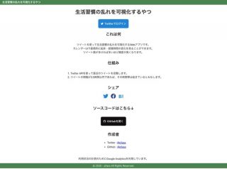 ツイ廃向けWebアプリが登場！ツイートから生活習慣の乱れを可視化