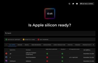M1対応Macアプリを一覧で確認できる便利サイト「Is Apple Silicon Ready ?」