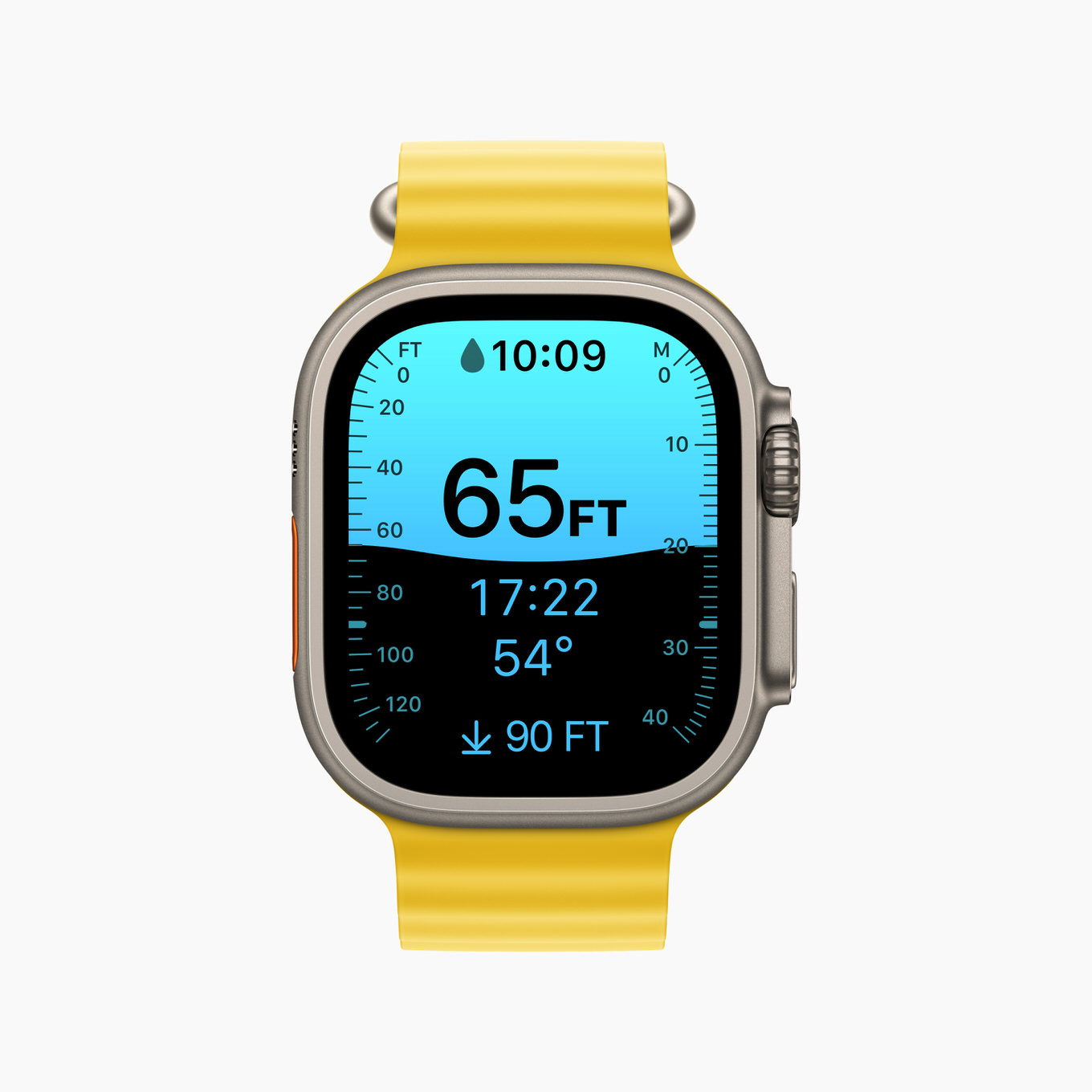 Apple-Watch-Ultra-Yellow-Ocean-band-Depth-app-220907